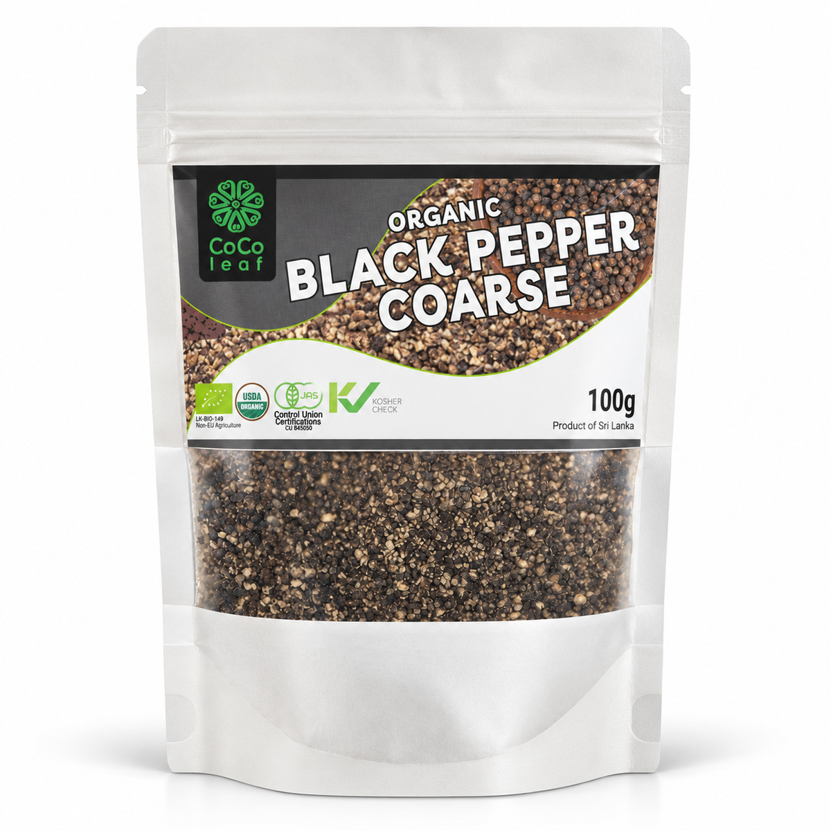 Organic Coarsely Ground Black Pepper - (100g)