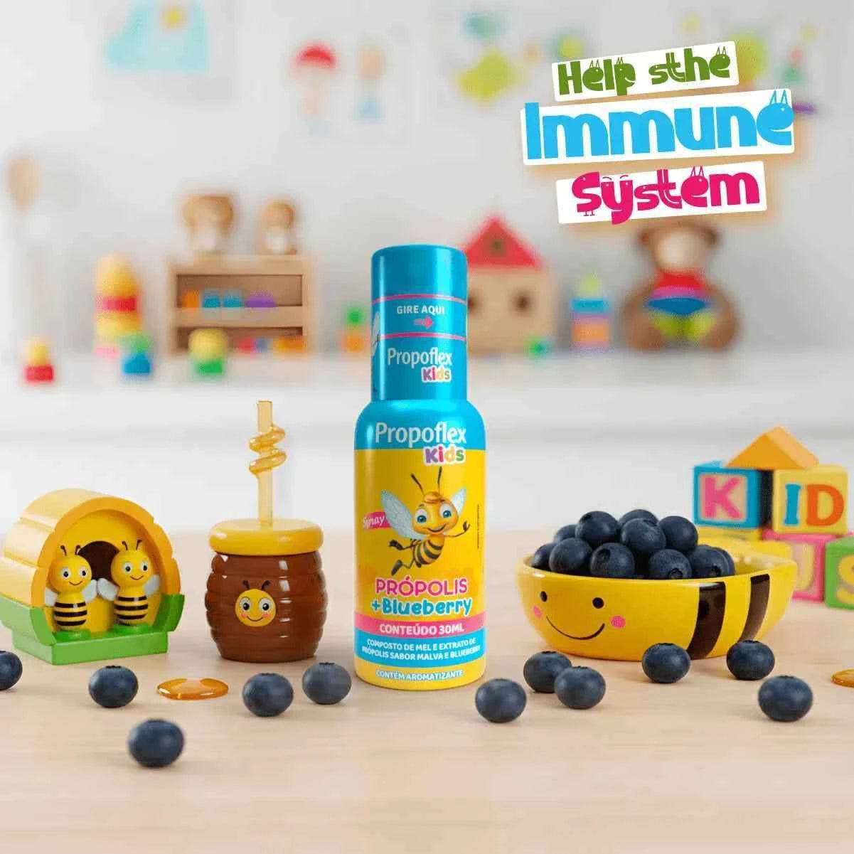 Propoflex Kids - Spray Garganta - Propolis, Honey & Blueberry (35ml) Spray bottle